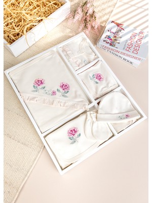 Babymod Çiçek Işlemeli 100% Pamuk 10'lu Kız Bebek Hastane Çıkışı Yeni Doğan Set