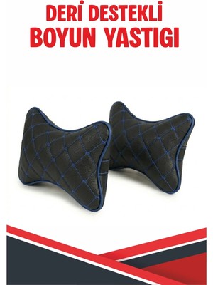Peugeout E-3008 Uyumlu Araç-Oto Krem Deri Krem Dikişli Boyun Destek Yastığı