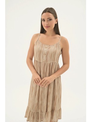 Sevim 17581 Kadın Ince Askılı Kısa Gecelik