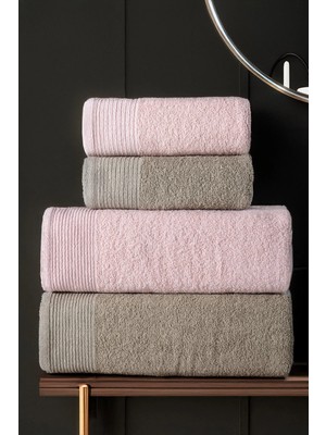 Isessia 4'lü Hamam Takımı Banyo Havlu Seti | 2 Adet 50X90 + 2 Adet 70X140 %100 Pamuk Yumuşak Havlu