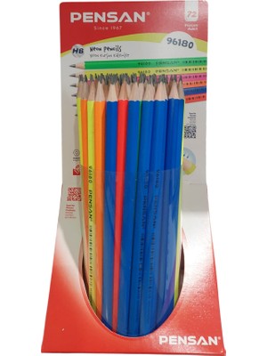 Pensan Renkli Neon Kurşun Kalem HB (72 Li Paket) Pe96180/72