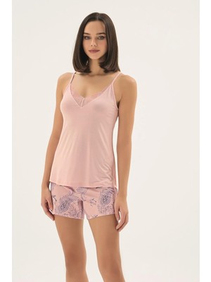 Sevim 17682 Kadın Ince Askılı Şort Takım