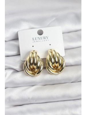 Uslucan Alışveriş Pirinç Gold Renk Vintage Kadın Küpe