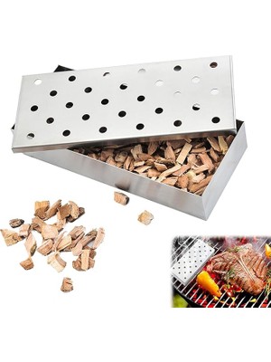 Aroma Wood Grill Mangal & Bbq Barbekü Talaş Paslanmaz Çelik Inox Tütsüleme Fümeleme Kutusu