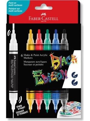  faber-castell black edition shake and paint marker kalem 6 renk set 5188285507000