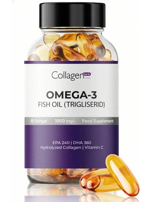 Collagen Forte Platinum Omega 3 Premium Fish Oil Balık Yağı 1000MG 90 Kapsül
