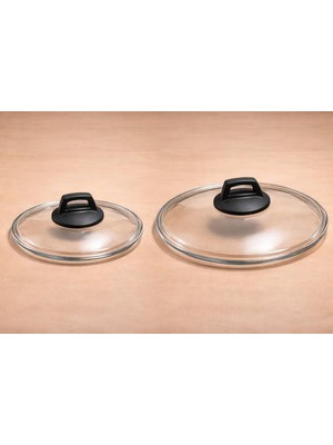 18 cm ve 26 cm  Tencere Cam Kapağı Ekonomik 2 Li Set