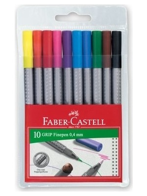 Faber-Castell Grip Finepen 0,4 Mm İnce Uçlu Keçeli Kalem 10 Renk 151610
