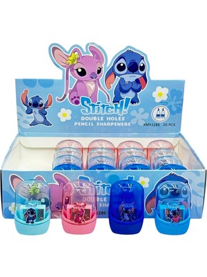 Ottonya Disney Stitch Hazneli Çift Bıçaklı Lime Kalemtıraş All (24 Lü Paket)