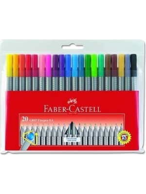 Faber-Castell Grip Finepen 0,4 Mm İnce Uçlu Keçeli Kalem 20 Renk 151620