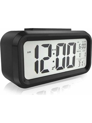 Dijital Masa Saati Takvim Çalar Saat Alarmlı Işıklı LED Ekran Pilli - EM002Z-7U9N46