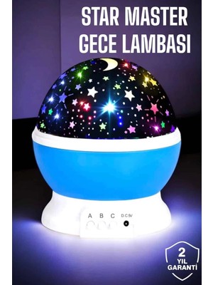 Yıldızlı Gökyüzü Projeksiyon Gece Lambası Hareketli Işık Şovu - EM002Z-7T3TP6