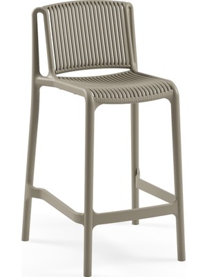 Tilia Nes Polipropilen Bar Sandalyesi 65 cm Vizon - Mutfak, Kafe, Restoran, İç ve Dış Mekan İçin