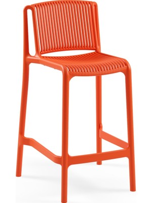 Tilia Nes Polipropilen Bar Sandalyesi 65 cm Portakal - Mutfak, Kafe, Restoran, İç ve Dış Mekan İçin