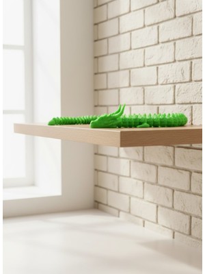 Yeşil Hareketli Ejderha Figürü Esnek Gövdeli Fantastik Dekor 60 cm - EM002Z-7U6J16