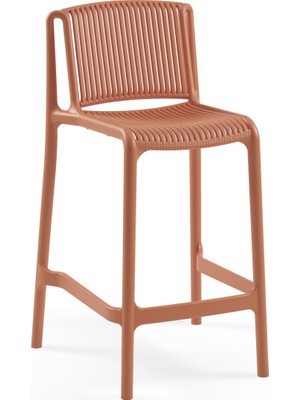 Tilia Nes Polipropilen Bar Sandalyesi 65 cm Terrakota - Mutfak, Kafe, Teras, Havuz Kenarı, Restoran, İç ve Dış Mekan İçin
