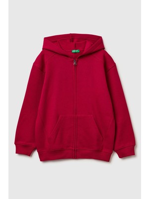 United Colors Of Benetton Yeşil Erkek Ej_baskılı Cepli Fermuarlı Kapüşonlu Sweatshirt Model Kodu: 3J73C505N19W