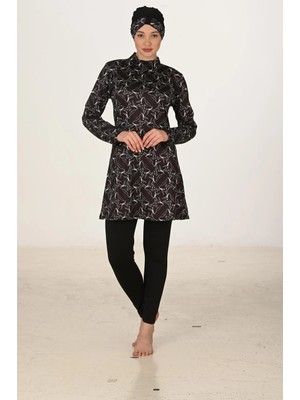 Fantasy Büyük Beden Tam Kapalı Likralı Tesettür Mayo 3419B