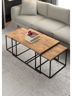 Savita Home Flora Orta ve Zigon-Yan Sehpa Seti - 43 cm