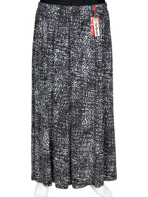 Hermevsim Hesna Kadın Ecem Battal Beden 8 Parça Lastikli Siyah Etek D53