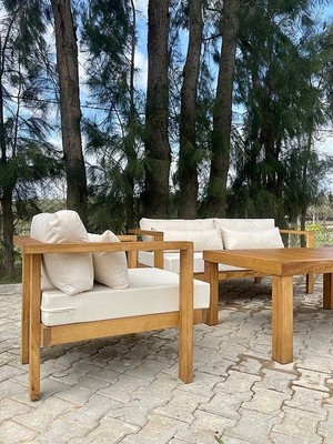 Timber's Team Florida Bahçe Mobilyası Ahşap Oturma Grubu – Modern Veranda & Teras Takımı
