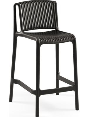 Tilia Nes Polipropilen Bar Sandalyesi 65 cm Siyah - Mutfak, Kafe, Restoran, İç ve Dış Mekan İçin