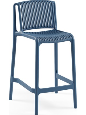 Tilia Nes Polipropilen Bar Sandalyesi 65 cm Saks Mavi - Mutfak, Kafe, Teras, Restoran, İç ve Dış Mekan İçin