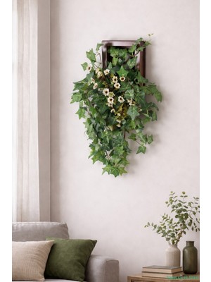 Yapay Çiçek Sitesi Ahşap Çerçeveli Yapay Çiçek Duvar Tablosu 15X24 Model 12
