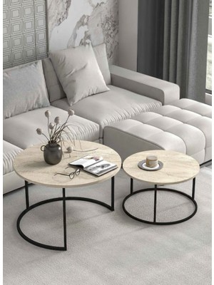 Savita Home Orta Sehpa Bade Ikili Lüx Special - 60 Çap x 48,5