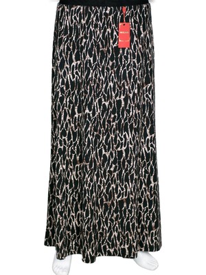 Hermevsim Hesna Kadın Betül 8 Parça Lastikli Astarsız Siyah Etek Desen 58