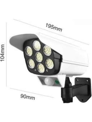 Uslucan Alışveriş Solar Lamba Kamera Görünümlü Duvar Lambası Dönebilen Bahçe Aydınlatması