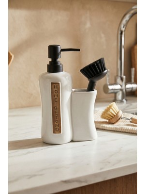 Acar Vilya Fırça Hazneli Sıvı Sabunluk Beyaz - 400 ml