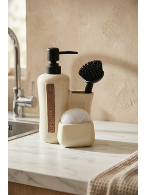 Acar Vilya Sünger & Fırça Hazneli Sıvı Sabunluk Krem - 400 ml