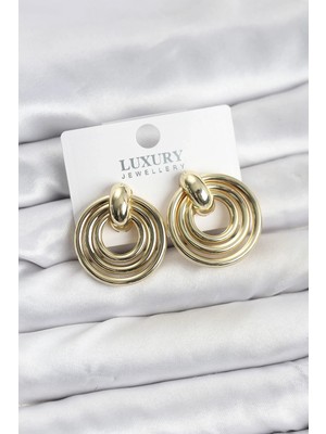 Uslucan Alışveriş Gold Renk Pirinç Vintage Kadın Küpe