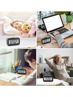 Dijital Işıklı Alarmlı Çalışma Masası Ekran Pilli Çalar Saat - EM002Z-7U9N57