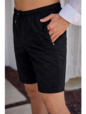 Remsa Mayo Spor Likra Erkek Deniz Havuz Şortu Mayo RKS-011 Siyah