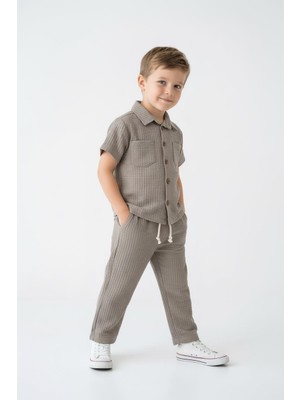 MiaBaby Gofreli Yazlık Gömlek 2li Takım