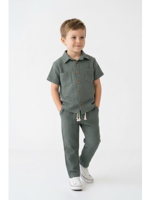 MiaBaby Gofreli Yazlık Gömlek 2li Takım