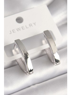 Krm Pirinç Gümüş Renk Kadın Küpe Krm