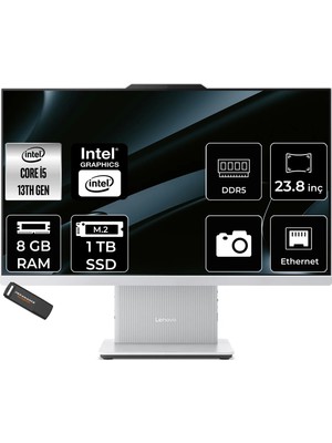 Lenovo Ideacentre 24IRH9 Intel Core I5 13420H 8gb 1tb SSD 23.8" Fhd 100Hz Fdos All In One Bilgisayar & Per4 USB Bellek F0HN0054TRP303