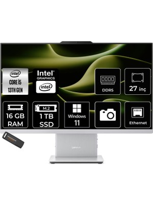 Lenovo Ideacentre 27IRH9 Intel Core I5 13420H 16GB 1tb SSD 27" Fhd W11H All In One Bilgisayar & Per4 USB Bellek F0HM0046TRP353