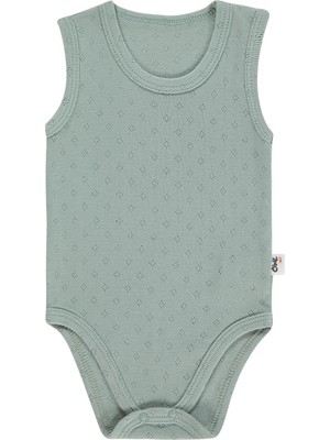 Civil Baby Jakarlı 3-36 Ay Çıtçıtlı Badi - Yeşil
