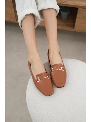 Mio Gusto Kayra Taba Renk Metal Tokalı Kadın Babet