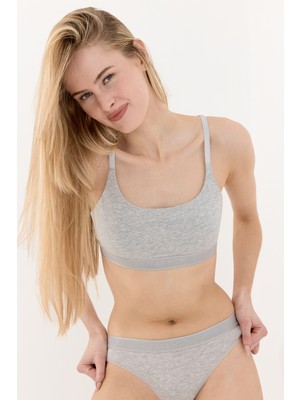 Naphor Touch Gri Askı Detaylı Bralet Sütyen