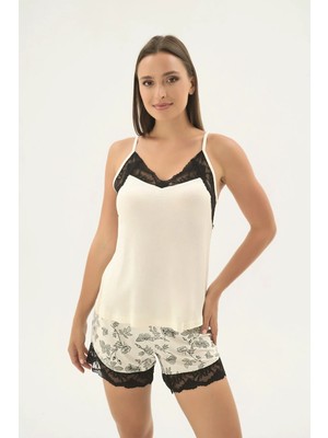 Sevim 17369 Kadın Ince Askılı Şort Takım
