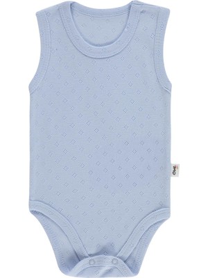 Civil Baby Jakarlı 3-36 Ay Çıtçıtlı Badi - Mavi