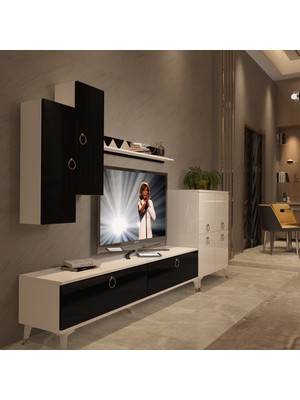 Decoraktiv Eko 6 Mdf Std Gold Tv Ünitesi Tv Sehpası - Beyaz Siyah