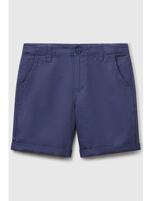 United Colors Of Benetton Lacivert Erkek Ej_paçası Kıvrılmış Regular Fit Bermuda Şort Model Kodu: 43WBC901E12T