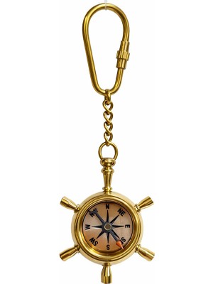 Urz Grup Pirinç Dümen Içinde Pusula Tasarım Anahtarlık