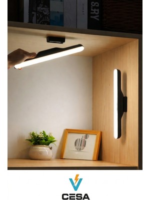 Cata Mıknatıslı Şarjlı LED Işık Micro USB Şarjlı Kablosuz LED Lamba 3 Kademeli Martı Aplik